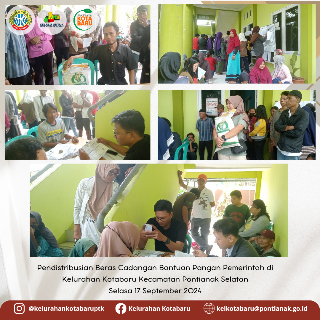 Pendistribusian Beras Cadangan Bantuan Pangan Pemerintah di Kelurahan Kotabaru Kecamatan Pontianak Selatan